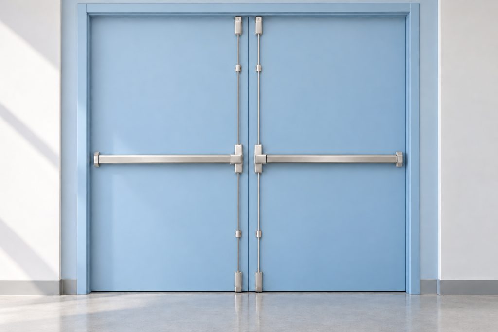 Exterior-3-point-locking-touch-bar-push-lever-outside-trim-emergency-exit-door